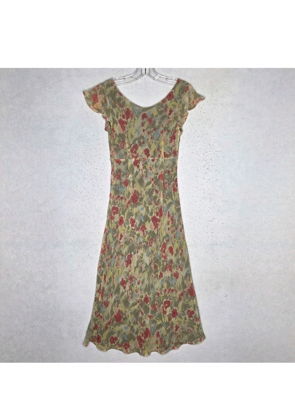 The Limited Silk Floral Midi Dress Sz 2 Fairy Romantic Y2k 90s Fairy Whimsigoth - Picture 6 of 8